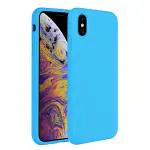 LIRAMARK Liquid Silicone Soft Back Cover Case for Apple iPhone X/XS(Sky Blue)