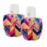 Mylo Essentials Cloth Diaper for Babies|Oeko-Tex Certified|(3Months-3Years)|5kg-17kg|Reusable with Adjustable Snap Button|Pack includes 2 Diaper & 2 Wet-Free Inserts-(Rainbow)