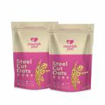 NOURISH YOU Steel Cut Oats | Gluten Free Oats | High in Iron & Fibre | Healthy Protein Breakfast Oatmeal | Diet food for Weight Management | 1 KG