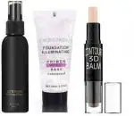 Lenon Beauty Perfect makeup combo kit 2 in 1 bb highlight and 3d contour balm stick 6.2g. the matte make up fixer long lasting and hydrating face spray. illuminating face makeup base water proof primer. (3 Items in the set)