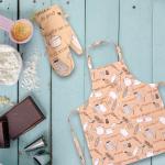 Faburaa Kitchen Linen Set, Cotton Kitchen Oven Mitt Glove with Apron (1 Apron & 1 Gloves, D02)