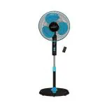 V-Guard Esfera 3 Blade Pedestal Fan With Remote Control | Adjustable Height, Tilt And Speed | High-Speed 100% Copper Motor | Powder Coated Metal Grill | Blue Black | 40 cm (400mm)