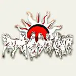 Chalk My Theme Wooden 3D Laser Cut Ivory and Orange Seven Running Horses Wall Art Decor for Living Room, Office, Bedroom, Dining Room, Entrance