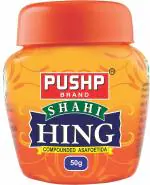 Pushp Brand Asafoetida Hing Jar (50g) - Strongest Compounded Pure Hing Powder
