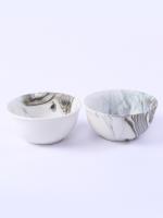 Wonderchef Teramo Stoneware Soup Bowl - Marble White, Set of 2