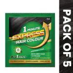 1Minute Express Hair Colour Shampoo, 20ml - Black| Hair Colour for Men and Women (Pack of 5)