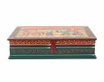 RAJASTHANI HAAT AND CRAFT Decorative Wood Jewellery Box with Handicraft Rajsthani Painting on Top for Women Jewel Organizer Gifting Purpose (10 x 7 inch)