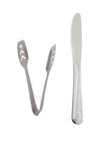 First Front Stainless Steel Momo Tong with Stainless Steel Cheese Butter Knife and Multicolour, Pack of 2