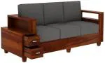 LAXMI NATURE WOOD Solid Sheesham Wood Sofa Set for Living Room | 3 Seater Sofa Set Wooden | Office Furniture Sofa Set | Without Pillow (Honey Finish 1)