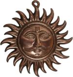 NAVYAKSH- HD Crafts Surya Dev Wall Hanging Decorative Showpiece - 24 cm (Aluminium, Brown)