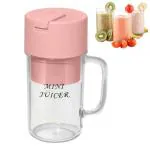 FYRLA USB Rechargeable Portable Smoothie Blender Electric Multifunction Juicer Cup With Straw Wireless Portable Travel Electric Juicer Cup Blender Bottle Rechargeable Battery Fruit Mixer Multifunction Outdoor Milkshake Maker for Smoothie Juice
