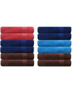 Akin Royal Multicolor Cotton Hand Towel Set - 500 GSM Set of 12 - 100% Cotton - 40 x 60 cm