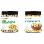FARMCRAVES Combo of Whole Cashews and Salted Pistachios -( 250Gm Each Pack ) Premium Dry Fruit Mix , Crunchy & Nutritious & Delicious , Preservative-free, Packed with Healthy Fats, Proteins & Fiber