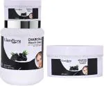 GLAMBERG Charcoal Bleach Cream With Activator Powder, 400 G (Pack Of 2)