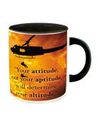 Whats Your Kick Airforce Theme Your Attitude not Your Aptitude...Design Black Ceramic Coffee Mug 325 ML