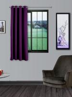 Divine Casa Super Satin Blackout Dark Purple Solid Set of 1 Window Curtain (127 X 152 cm) SSBW002