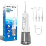DENTIDEN Pro C 120 Dental Flosser for teeth, 4 Nozzles, Portable,Cordless & Rechargeable,4 Cleaning Modes,IPX7 Waterproof with 300ml Watertank, Flossing at Home & Travel,Oral Flosser,Oral Irrigator.