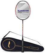 Li-Ning Red Carbon Fibre Strung Badminton Racquet, 84 G