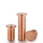 RELY (Pcs-50) M6x16 mm Spot Weld Stud Screw with Pointed Mild Steel Copper Plating | Matric Thread Weld Stud