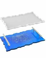 EarthVibes Silicone Resin Tray Mold,Large Irregular Tray Mold Epoxy Resin Mold Easy Demold Silicon Coaster molds for Making Faux Agate Tray,Serving Board,Fruit Tray,etc(Rectangle Tray, 9 X 12 Inch)-43