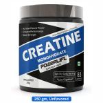 PowerLift Creatine Monohydrate 250gm Unflavored, Muscle Repair & Recovery, 83 servings OF Creatine