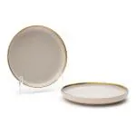 EZ Life Bone White Ceramic Dinner Plates (Set Of 2) Pack of 1