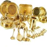 Shivshakti Arts Pack of 51 Brass Brass Dinner Set - 51 pieces ( Engraved, Gold ) Dinner Set (Yellow)