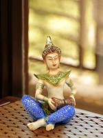 TIED RIBBONS Plastic Buddha Statue 13 x 20 cm