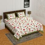NAMDA CRAFTS 110 TC Cotton Sanganeri Flat Bedsheet King Size 90 X 100