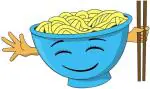 Lanstick Vinyl Multicolor Yippe Noodles In Happy Bowl Image Self Adhesive Wall Sticker24 inch