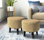 Homeaccex Ottoman Pouffes , Set of 2 (Beige)