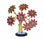 Real Seed Multicolor Glass Floral Turkish Feng Shui Evil Eye Decorative Tree (Pack of 1)