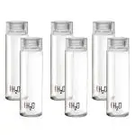 Cello H2O Glass Fridge Water Bottle with Plastic Cap, Set of 6, 920ml, Clear