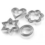Cookie Cutter Stainless Steel Mold Tools for Fondant Biscuit, Cake, Fruit, Vegetables (PACK OF 12)