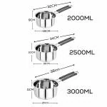 WeCook Stainless Steel Saucepan, Induction Base with Handle Combo Set of 3 (2 Ltr, 2.5 Ltr & 3 Ltr)