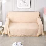 HOKIPO Polyster Cotton Sofa Couch Slipcover 2 Seater Large,180 (D) X 260 (L) Cm (Ar-4640-N3), Peach