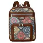ZEBCO BAGS Women's Backpack Jute Vegan Leather Bag & lightweight Backpack for School & college (URBAN MANDALA)