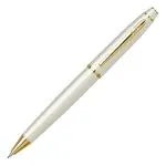 Scrikss Noble 35 Pearl White Finish Mechanical Pencil With Gold Plated Trim | 0.7mm Lead Pencil | Twist Mechanism | Elegance Collection
