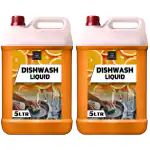 BLISS & BLUSH Dishwash Liquid 10 Liter Orange Removes Tough Grease, Soft on Hands | Plant-Derived Actives, LABSA & Paraben free