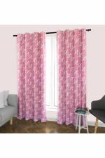 Yaanthiv's Cotton Curtains for the Door & Bedroom Printed PO2 Curtains,7th FT.Color- Salmon Pink