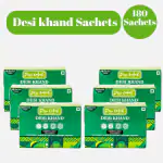 Desi Label Desi Khand khandsari White Sachets| Substitute to refined sugar (Pack Of 6(180 Sachets) )