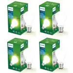 PHILIPS 9-watt Diffused LED Glass Light Bulb | Bulb Base: E27, 600 Lumen Full Glow Frosted Diffused LED Bulb for Home Decoration | Warm White, Pack of 4