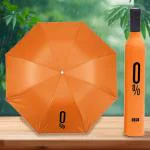 Fourfox UV Small Lightweight Wine Bottle Umbrella for Lady Women Girl (Orange)