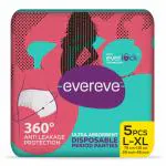 Evereve ultra absorbent disposable period pantie L-XL 5,S pack 0% leaks sanitary protection for women and girl maternity delivery pad 360 protection postpartum and overnight use ,heavy flow