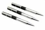 Ledos Metal Mini Size with Black Cap Ball Point Pens with Twist Type Opening Mechanism Blue Refill (Pack of 3)