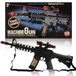 Littlemore Happy Child Black Light And Sound Army Style Machine Gun Toy With Vibration For Kids