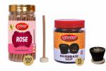 SHYAM CHARAN Premium Incense Dhoop Sticks Rose Fragrance with Sambrani cups Natural Dhoop Batti, Set of 2