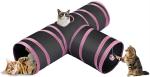 Western Era Cat Tunnel Toy 3 Way Collapsible With Hanging Toy Ball For Cat Puppy Kitty Kitten