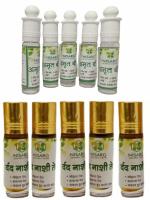 NISARG ORGANIC FARM Combo of Amrita Bindu and Dardnashi Oil I No preservatives No Artificial Color I Traditional Method Made I for Pain Relief, Immunity Boosts & Restores Energy - 8ml x 10 Pack