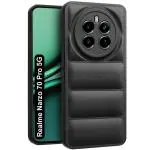 Fashionury Back Case Cover for Realme Narzo 70 Pro 5G | Matte Soft Case | Liquid Silicon Puff Case for Realme Narzo 70 Pro 5G with Camera Protection | (Black)